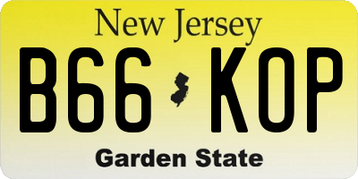 NJ license plate B66KOP