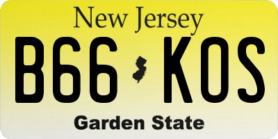 NJ license plate B66KOS