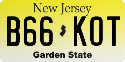 NJ license plate B66KOT