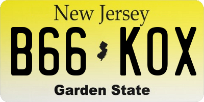 NJ license plate B66KOX
