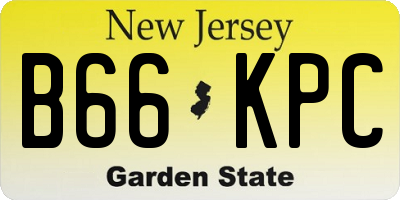 NJ license plate B66KPC
