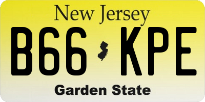 NJ license plate B66KPE