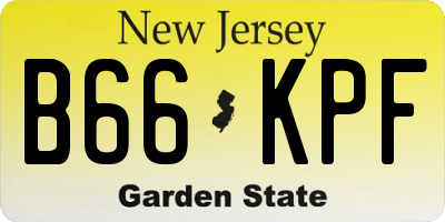 NJ license plate B66KPF