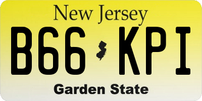 NJ license plate B66KPI