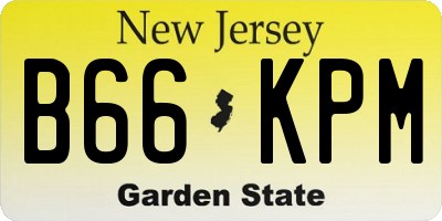 NJ license plate B66KPM