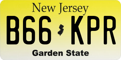 NJ license plate B66KPR