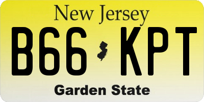 NJ license plate B66KPT