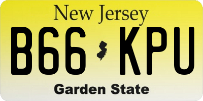 NJ license plate B66KPU