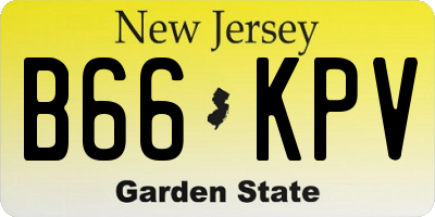 NJ license plate B66KPV