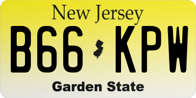 NJ license plate B66KPW