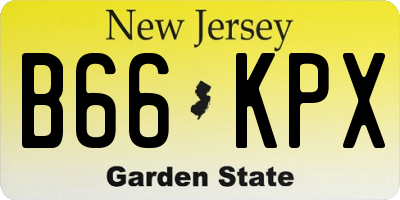 NJ license plate B66KPX