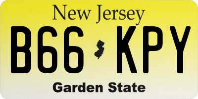 NJ license plate B66KPY