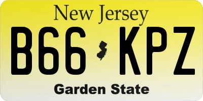 NJ license plate B66KPZ