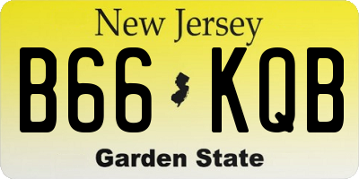 NJ license plate B66KQB