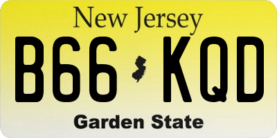 NJ license plate B66KQD