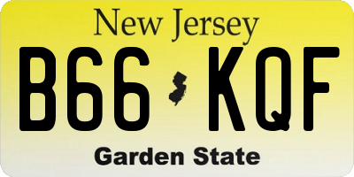 NJ license plate B66KQF