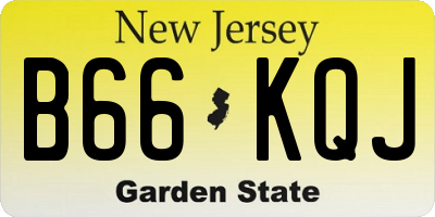 NJ license plate B66KQJ