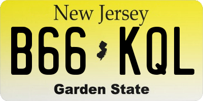 NJ license plate B66KQL