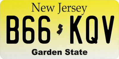 NJ license plate B66KQV
