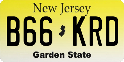 NJ license plate B66KRD