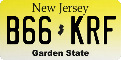 NJ license plate B66KRF