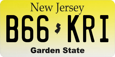NJ license plate B66KRI