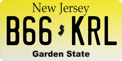 NJ license plate B66KRL