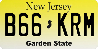 NJ license plate B66KRM