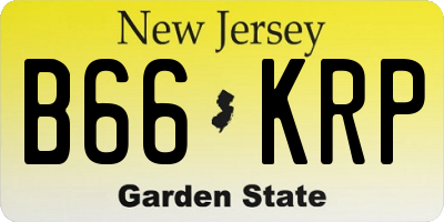 NJ license plate B66KRP
