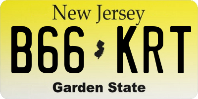 NJ license plate B66KRT