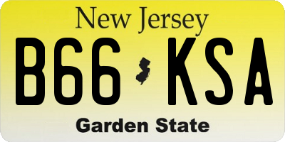 NJ license plate B66KSA