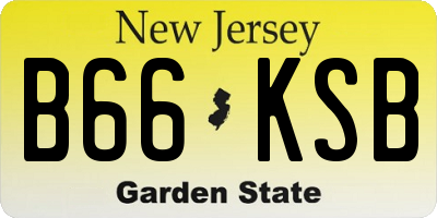 NJ license plate B66KSB