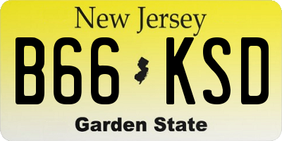 NJ license plate B66KSD