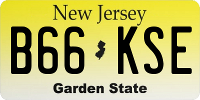 NJ license plate B66KSE