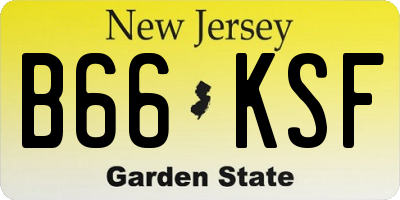 NJ license plate B66KSF