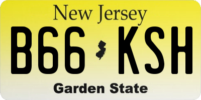 NJ license plate B66KSH