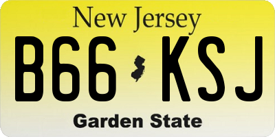 NJ license plate B66KSJ
