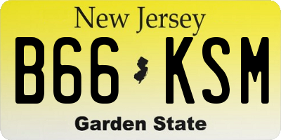 NJ license plate B66KSM