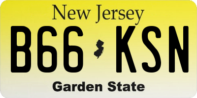 NJ license plate B66KSN