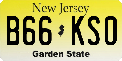 NJ license plate B66KSO