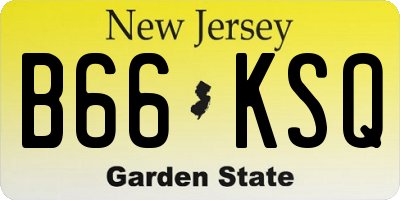 NJ license plate B66KSQ