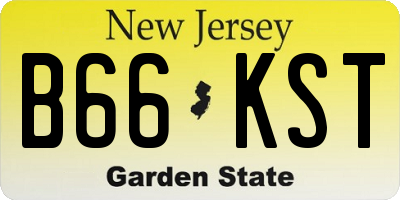 NJ license plate B66KST