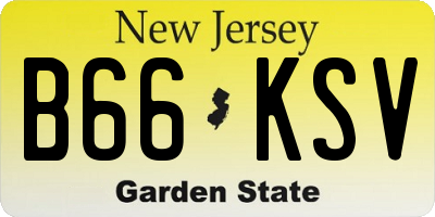 NJ license plate B66KSV