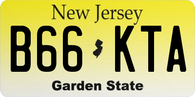 NJ license plate B66KTA