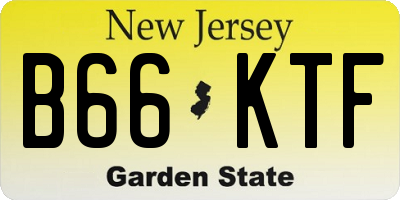 NJ license plate B66KTF