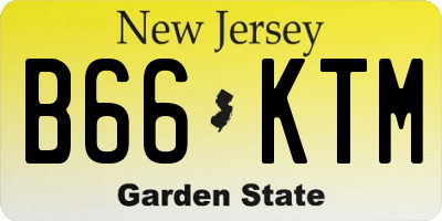 NJ license plate B66KTM
