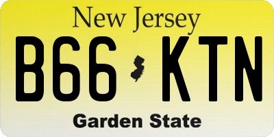 NJ license plate B66KTN