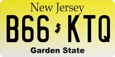 NJ license plate B66KTQ