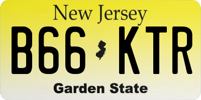 NJ license plate B66KTR