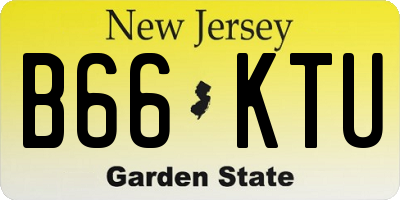NJ license plate B66KTU